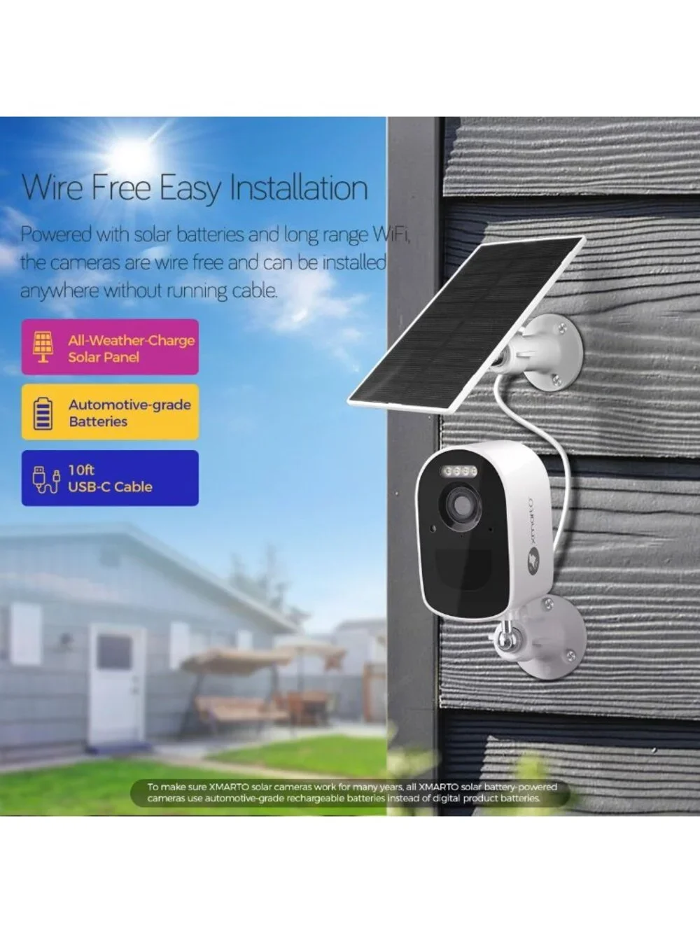 4MP QHD WiFi6 Solar-Powered Indoor/Outdoor Security Camera - Dual-Band, Wireless